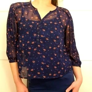 anthropologie kimchi blue see through floral top